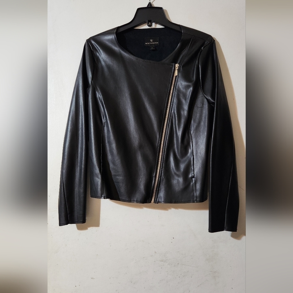 Black faux leather jacket